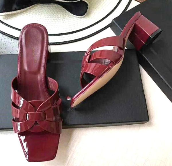 

2021 luxury designer shoes for ladies shoes women cross tied slippers women slides thick high heels zapatos mujer flip flops, Black