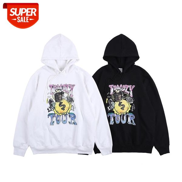 

20ss new spring too cozy tour letter hoodie men and women dollar print hooded sweatshirt oversize harajuku hip hop hoodies #ui3b, Black