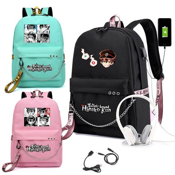 

backpack toilet-bound jibaku shounen hanako-kun cosplay canvas school shoulder bag travel rucksack gift