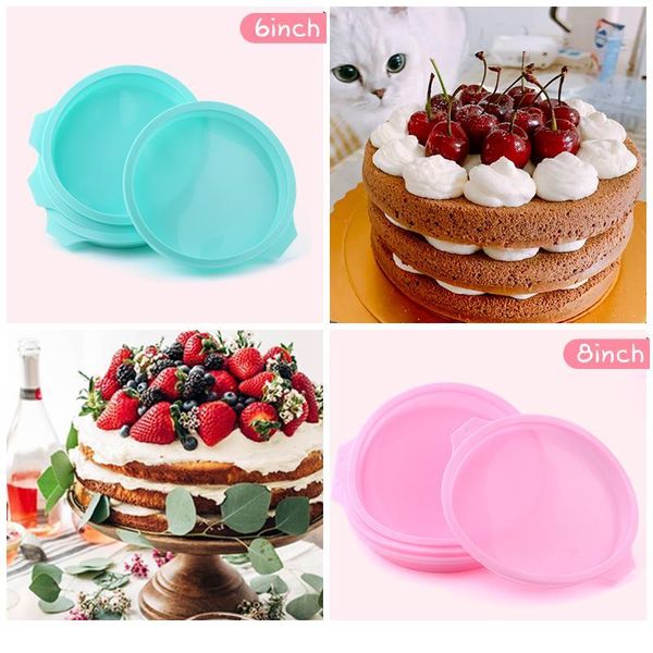 

4/6/8 inch round sile pastel layer cake mould sile mousse mold round baking tools for cakes cooki qylrge
