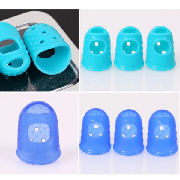 

12 pcs thin guitar thumb picks finger cap protect fingers for splicing line pressing elastic ukulele finger hat can csv