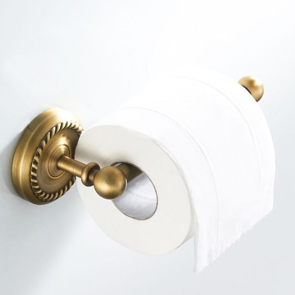 Torça redondo fio de cobre desenho bronze bronze papel higiênico parede casa de banho pendurado papel de rolo simples titular toalheiro