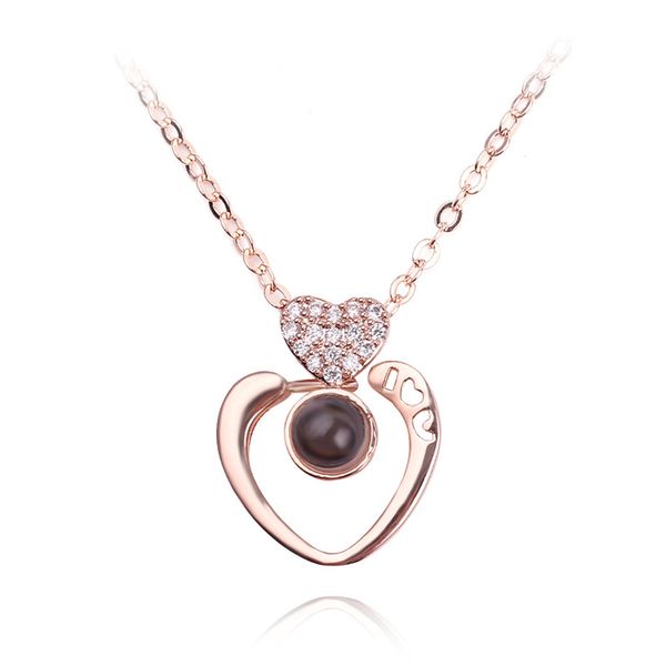 

heart-shaped design metal necklace with pendant, high-quality fashion features, casual gifts, anniversary party, Silver