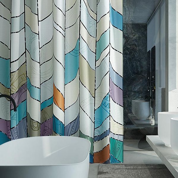 

colorful modern shower curtain art fashion waterproof fabric shower curtain home decor salle de bain bathroom products df50yl