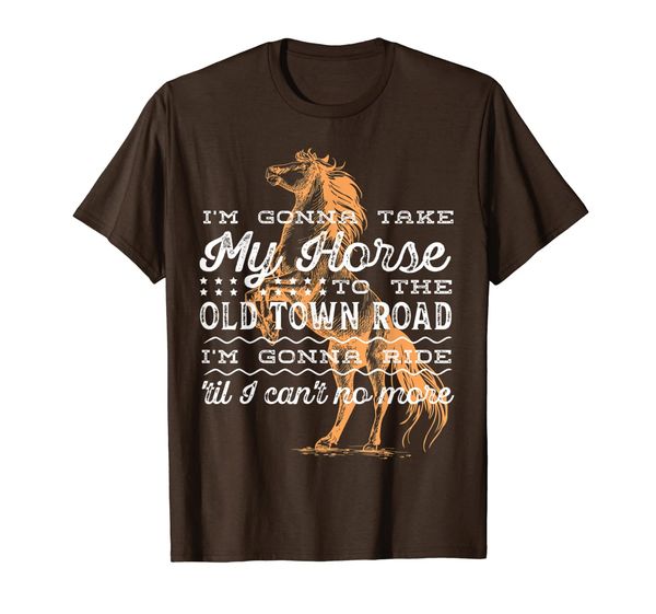 

old town road horse t-shirt, White;black