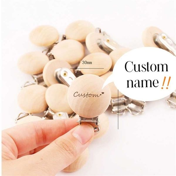 

mamihome 18pc baby wooden teether pacifier clip diy nursing bracelets nipple holder custom name beech rodent children's goods 211106