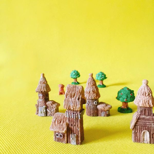 

decorative objects & figurines 1 pcs/fairy house/castle/miniatures cottage/shabby/cute/ fairy garden/gnome/moss terrarium decor/bonsai/diy s