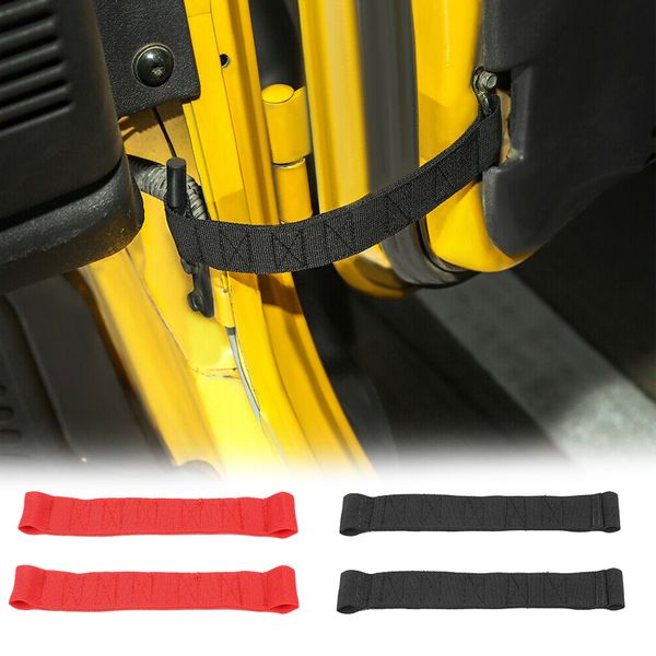 Porta Cheque Limite Strap Corda de Bandagem para Jeep Wrangler JK / JKU / TJ / YJ / CJ 2PCS