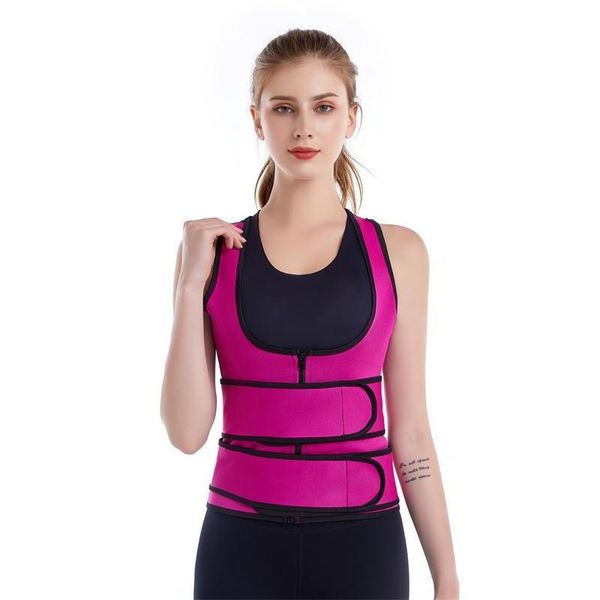 

women's shapers slimming vest women adjustable waist trainers corset neoprene body shaper burning fat shapewear tanks plus size s-xxxl, Black;white