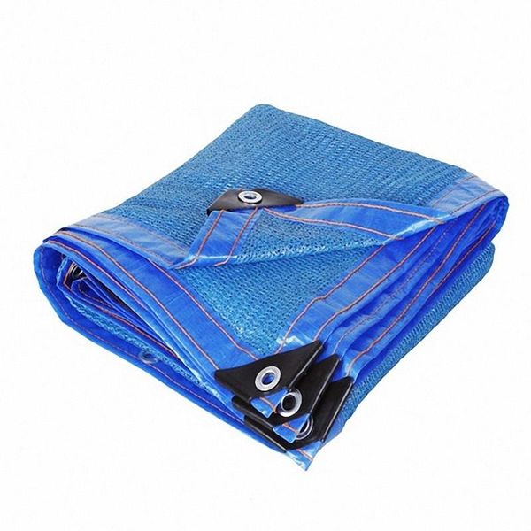 

blue sunblock shade cloth aped edge grommets garden flower plant,greenhouse, barn kennel (2x