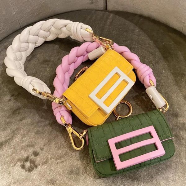 

evening bags 2021 fashion brand designer style women shoulder bag woven strap handle mini flap handbag