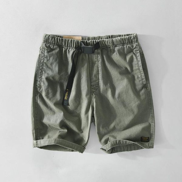 

men's shorts t105 men cargo cotton tooling style mid-rise washing elastic waist beach streetwear all-match male clothing, White;black