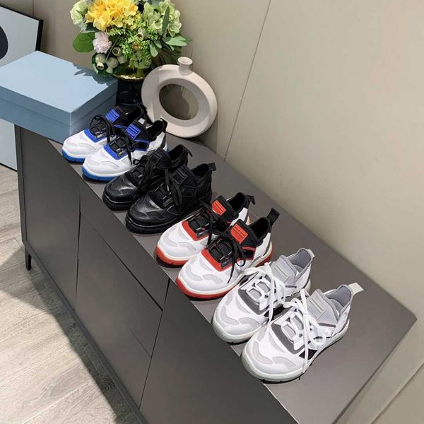 

2021 new fashion confortable male casual shoes men's women white flats shoes with box dust bag, Black