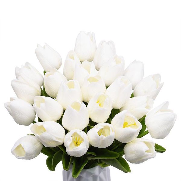 

decorative flowers & wreaths 5/10pcs 3.5cm artificial tulips real touch pu flower bouquet for home wedding decoration
