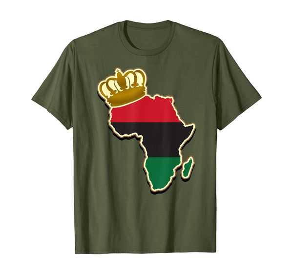 

African Continent King Royal Crown Red Green Black T-Shirt, Mainly pictures