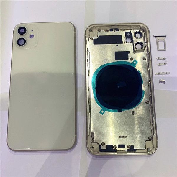 Melhor qualidade para iphone 11 vidro traseiro moldura intermediária chassi conjunto de caixa completa tampa de bateria porta grátis ups dhl