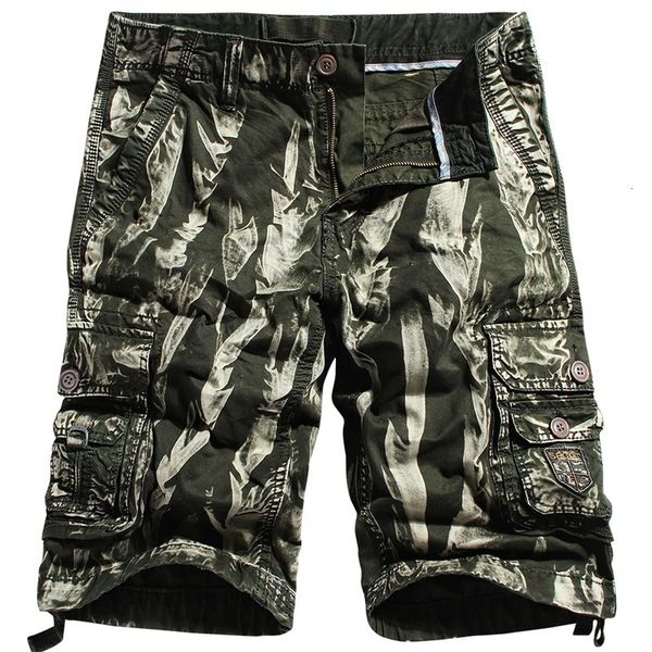 

men's pants casual loose shorts men tooling five-point breathable fashion camouflage large size plqs, Black