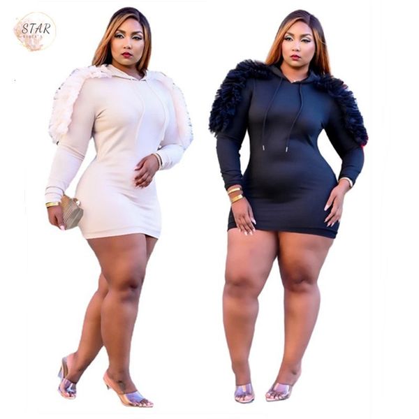 

new plus size 5xl sweat es for women 2021 super stretchy ny hoodie elegant mini casual outfits wholesale dropshipping epyo, Black;gray