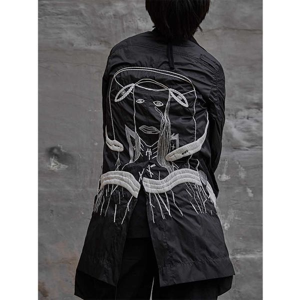 

fashion outlet fhdx dark ro style grimace heavy industry embroidery thin four seasons windbreaker coat b5py 2kfm, Black