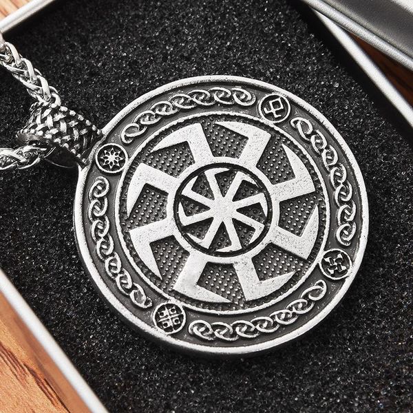 

pendant necklaces vintage viking world tree slavic amulet for men classic fashion jewelry choker goth chains pendants punk retro charms, Silver