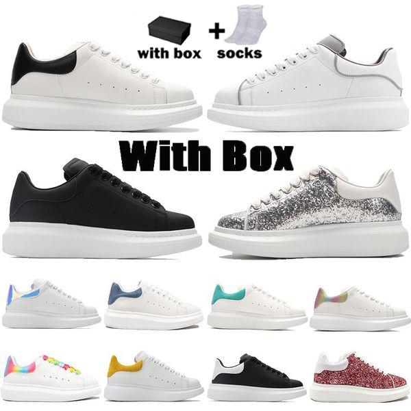 

with box mens womens casual shoes black triple white reflect laser multi color tail silver sequin deep blue fashion men sneakers