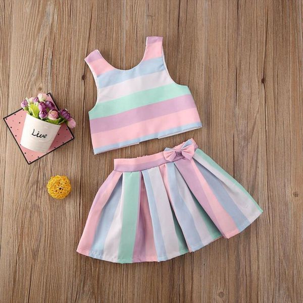 

toddler baby girls clothes vest tutu skirts party outfits sets summer, White