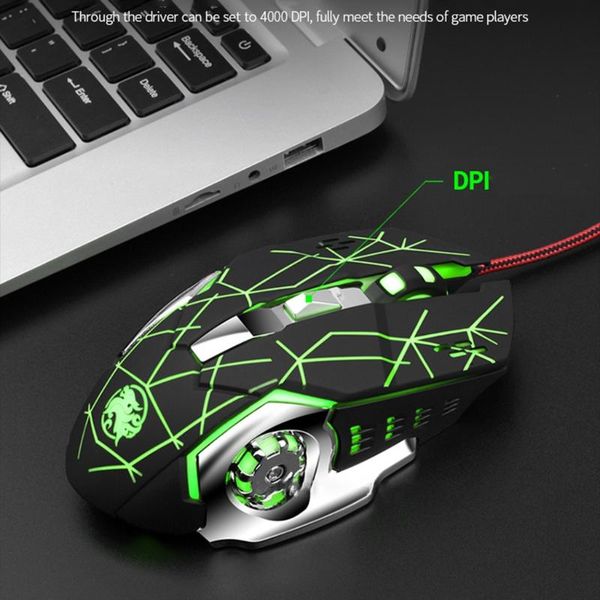 

mice u2je professional wired gaming mouse 4000dpi mute computer mechanical with rgb led backlight for desklappc