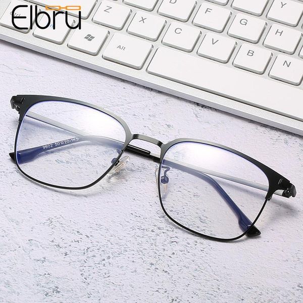 

sunglasses elbru vintage business glasses frame metal myopic male female anti blue light short-sighted spectacles degree -1.0 -3.5, White;black