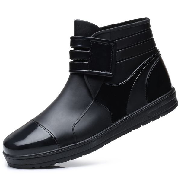 

short rain boots mens non-slip waterproof shoes rubber shoes fashion zapatos de hombre men boots 2019 rtg5, Black;white