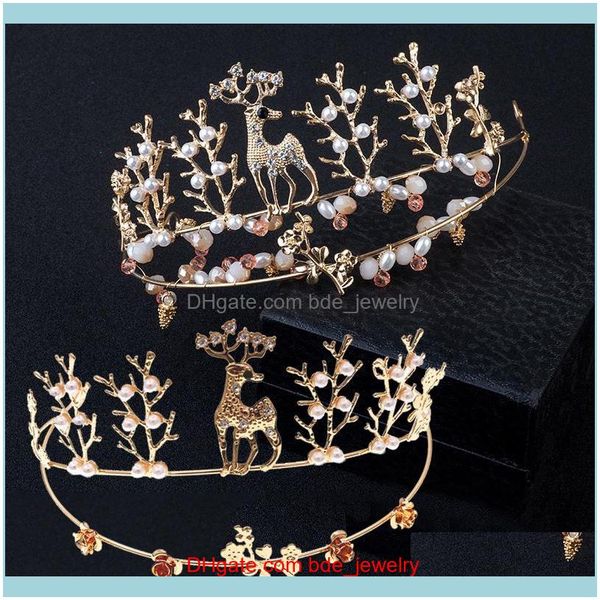 

hair jewelry jewelryhair clips & barrettes fashion fawn crown headband wedding party bridal tiara bride hoop pearl hairband cake decor women, Golden;silver