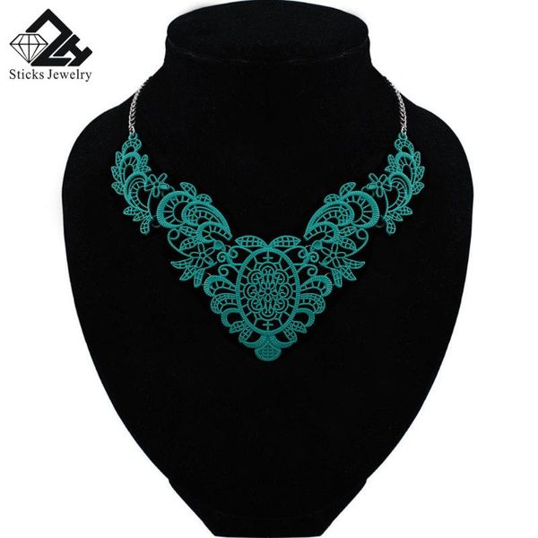 

chokers trendy lace necklace european and american, Golden;silver