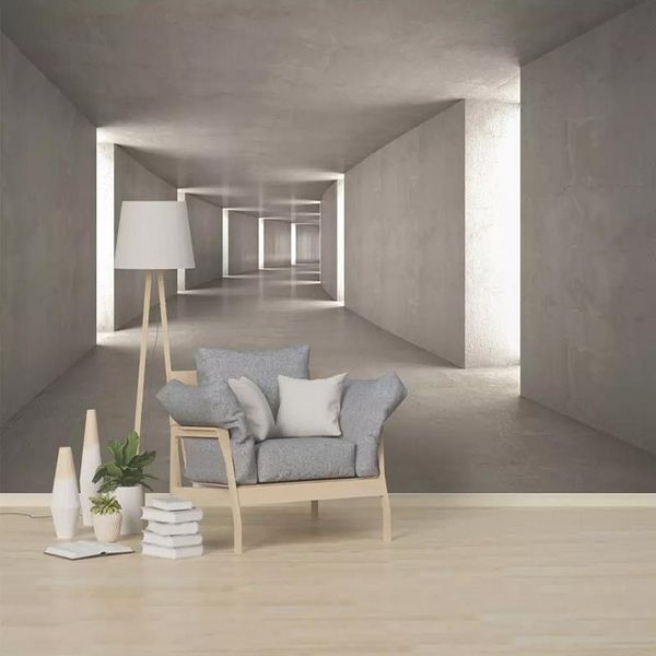 

custom 3d wall mural wallpaper 3d space grungy nordic wall cloth living room sofa background home decor papel de parede
