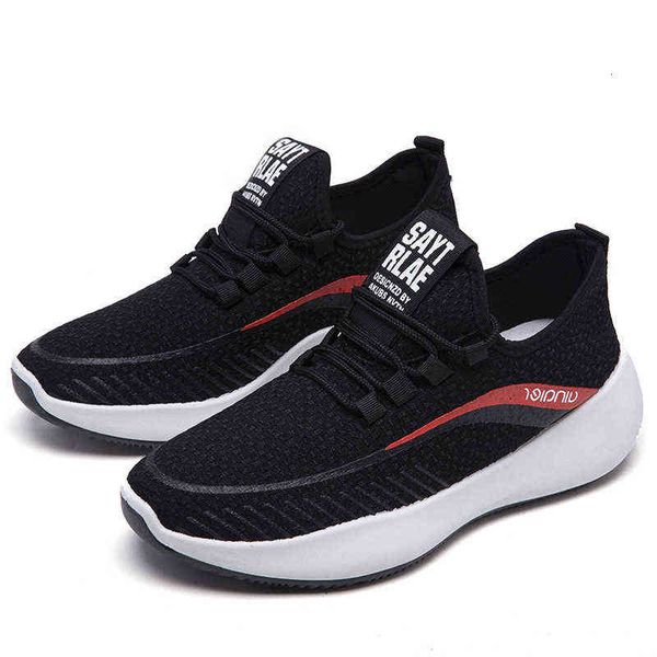

men's shoes 2021 autumn fashion breathable soft soled sneakers korean mesh student running, Black