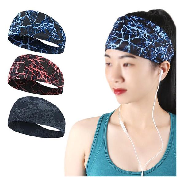 

cycling caps & masks breathable sweatband sports gym headband anti-slip women men basketball fitness yoga volleyball hair band, Black