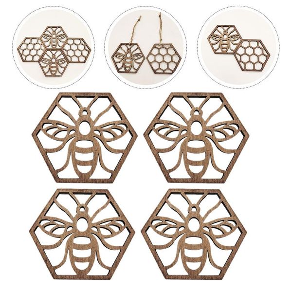

mats & pads 5pcs wooden coasters tableware dining hanging handicraft