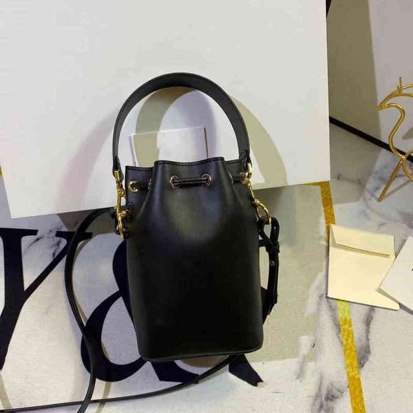 

emily digner lady leather bag color splicing rope bucket bag fashion letter one-shoulder cross-body bag