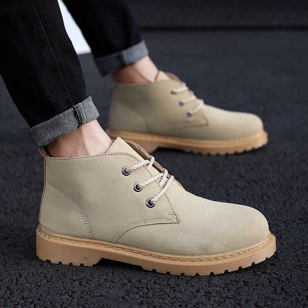 

summer fashion versatile big shoes men's high lace up korean outdoor boots, Black