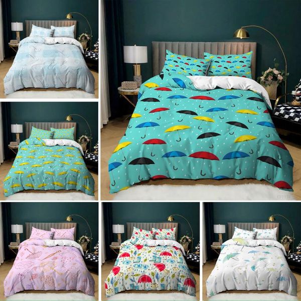 

bedding sets cartoon umbrella series double size 4pc set various shapes colorful single 3pc pillowcase duvet cover kint