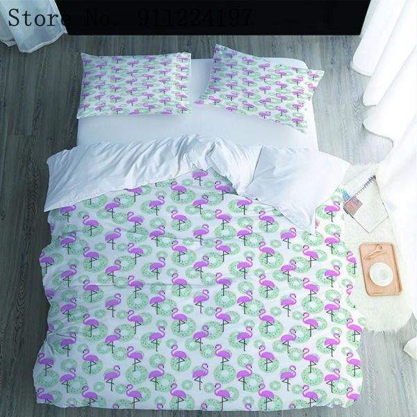 

bedding sets flamingo pattern duvet cover comforter set child bed sheets simple style luxury cartoon 200*200cm