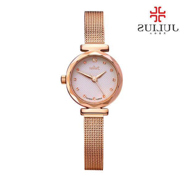 

new women's watches waterproof resistant julius reloj mujer bayan kol saati simple stainless steel montre homme marque de luxe, Slivery;brown