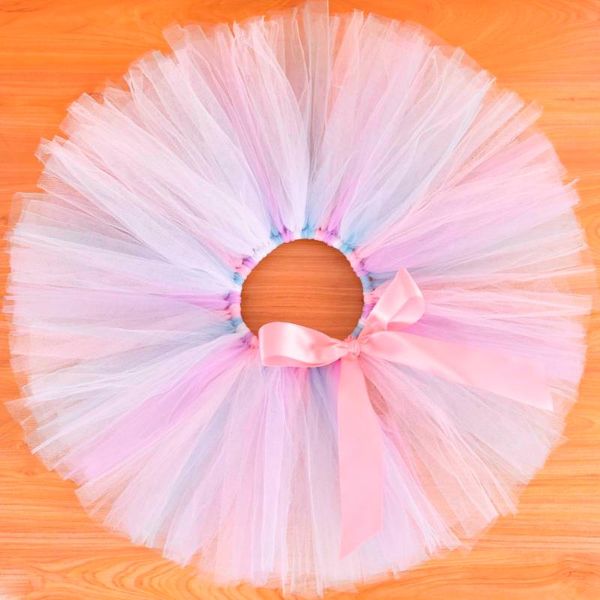 

baby girl fluffy tutu skirt with pink bow baby pettiskirt girls birthday party tulle skirt cake smash newborn p props 0-5/6t, Blue