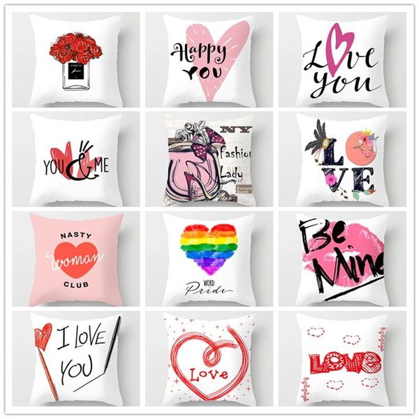 

cushion/decorative pillow 2021 valentine's day love decorative cushion covers pillowcase cushions for sofa polyester pillowcover cuscin