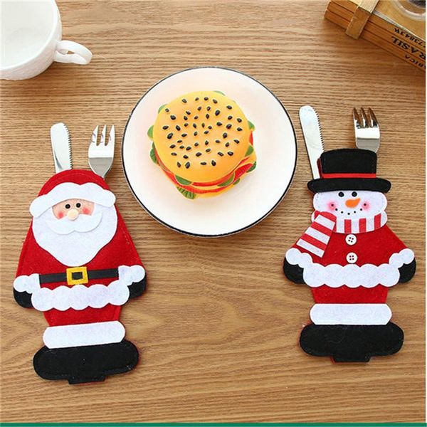 

gift wrap 50pcs christmas pattern knife and fork sets decoration for home table decor cutlery pocket tableware pouch