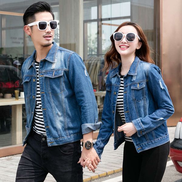 

drs new south 2021 korea fashion parent autumn daughter mother child a family of four jeans coat, Blue