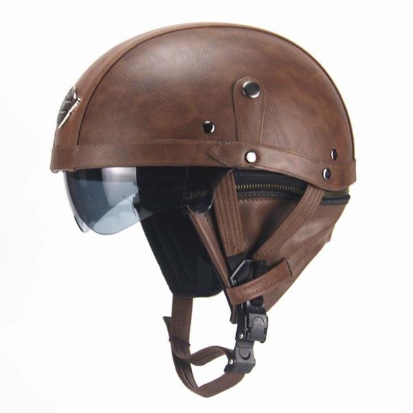 

motorcycle helmets leather for retro half cruise helmet