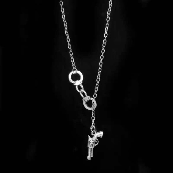 

chains sell like cakes handcuffs individuality hip-hop pendant necklace creative metal irregular the jewelry, Silver