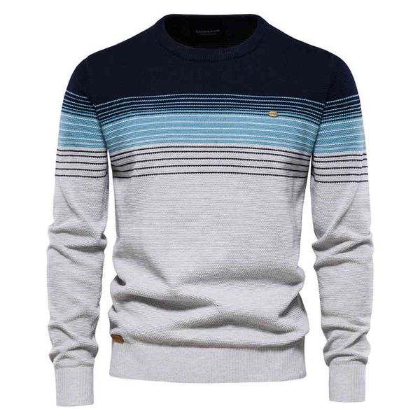 

aiopon cotton striped casual brand pullovers warm s s new winter fashion sweater for men, Black