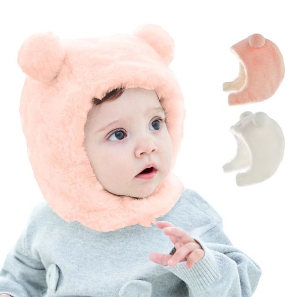 

caps & hats #35 winter hat kids toddler girl boy baby solid color warm bear ears children's earmuffs 1-4years gorro niÃ±o, Yellow