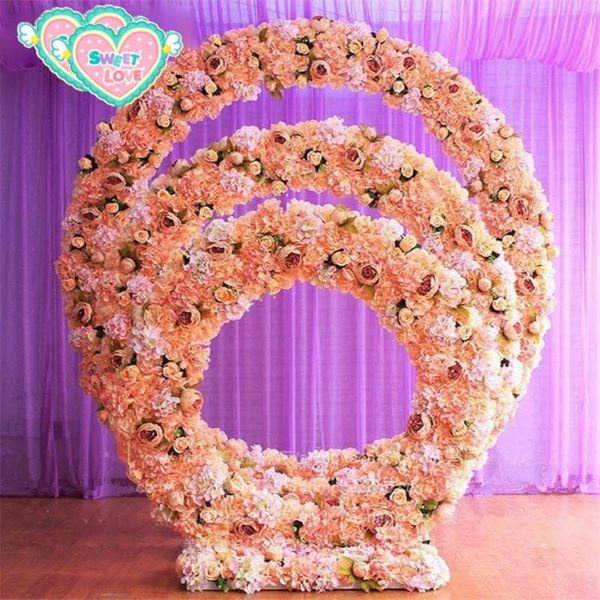 

party decoration 1.2m/1.5m/2m/2.4m wedding prop iron ring shelf artificial flower wall stand door background decor arch