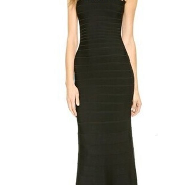 

hl thick black hollow rayon long bandage elegant bodycon noble dress knn3, White